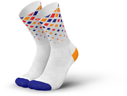 Running Crystals Hoge Sokken wit/blauw - 43-46