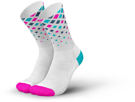 Running Crystals Hoge Sokken wit/roze - 35-38