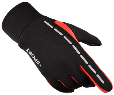 Running Fiets Volledige Vinger Handschoenen Winddicht Winter Handschoenen Outdoor Sport Touch Screen Fitness Wandelen Handschoen Rood / L