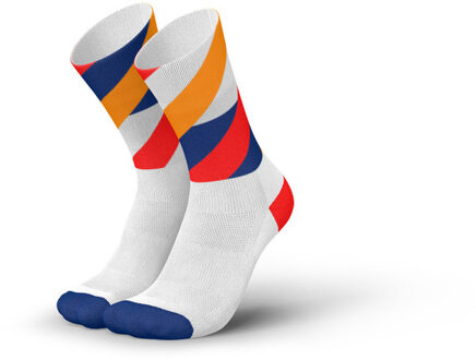 Running Loops Hoge Sokken wit/rood - 35-38