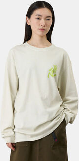 Running Man L/S Tee Pigment Dyed Wit - S