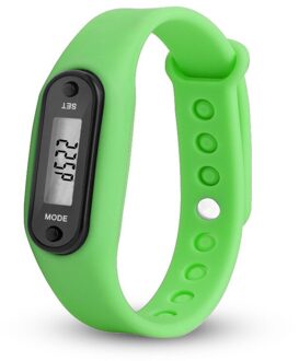 Running Stappen Calorie Counter Sport Smart Horloge Armband Digitale Lcd Stappenteller Display Fitness Meter Stap Tracker groen