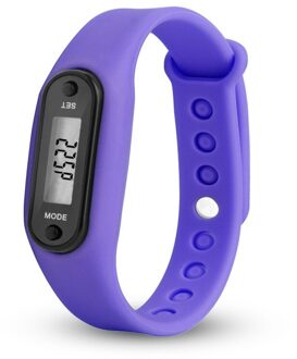 Running Stappen Calorie Counter Sport Smart Horloge Armband Digitale Lcd Stappenteller Display Fitness Meter Stap Tracker paars