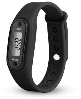 Running Stappen Calorie Counter Sport Smart Horloge Armband Digitale Lcd Stappenteller Display Fitness Meter Stap Tracker zwart