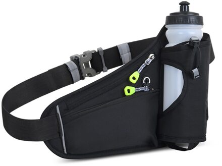 Running Taille Zakken Waterfleshouder Outdoor Camping Wandelen Fitness Mannen Vrouwen Fiets Fietsen Riem Sport Fanny Packs zwarte kleur