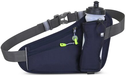 Running Taille Zakken Waterfleshouder Outdoor Camping Wandelen Fitness Mannen Vrouwen Fiets Riding Riem Fanny Packs donker blauw