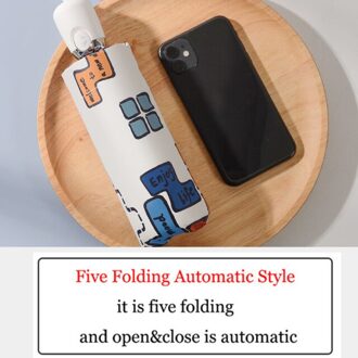 Rusland Game Opvouwbare Paraplu Regen Vrouwen Zwarte Coating Parasols Art Pocket Parasol Anti-Uv Paraguas Jongens Guarda Chuva 5fold automatic