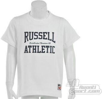 Russell Athletic Crew Short Sleeve - Sportshirt - Kinderen - Maat 116 - Wit