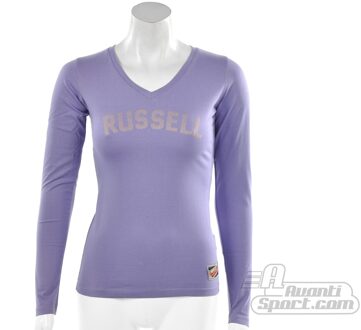 Russell Athletic Deep V-Neck Long Sleeve - Sportshirt - Vrouwen - Maat XS - Paars