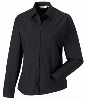 Russell Athletic Jerzees Dames/Dames Lange Mouw Zuiver Katoenen Werkoverhemd (Zwart) - S