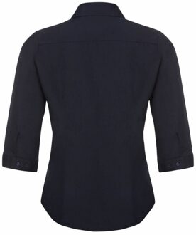 Russell Athletic Russell Collectie Dames 3/4 Mouwen Poly-Katoen Easy Care Gevochten Poplin Shirt (Franse marine) - maat Navy
