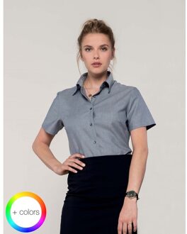 Russell Athletic Russell Collectie Dames/Dames Korte Mouw Easy Care Oxford Shirt (Zilvergrijs) - XL