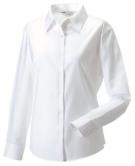 Russell Athletic Russell Collectie Dames/Dames Lange Mouw Easy Care Oxford Shirt (Wit) - 4XL