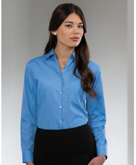 Russell Athletic Russell Collectie Dames/Dames Lange Mouwen Poly-Katoen Gemakkelijk Onderhoud Gepaste Poplin Shirt (Bedrijfsblauw) - maat