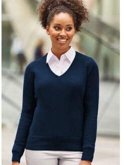 Russell Athletic Russell Collectie Dames/Dames V-hals gebreide trui (Franse marine) Navy