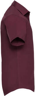 Russell Athletic Russell Collectie Heren Korte Mouw Easy Care Gevoelig Overhemd (Haven) Kastanjebruin - 17 inch