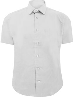Russell Athletic Russell Collectie Heren Korte Mouw Easy Care Gevoelig Overhemd (Wit)