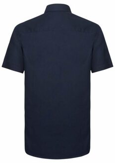 Russell Athletic Russell Collectie Heren Korte Mouw Easy Care op maat gemaakt Oxford Shirt (Heldere marine) Navy/blauw