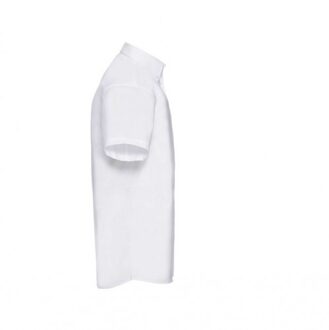 Russell Athletic Russell Collectie Heren Korte Mouw Easy Care op maat gemaakt Oxford Shirt (Wit) - 16.5 inch