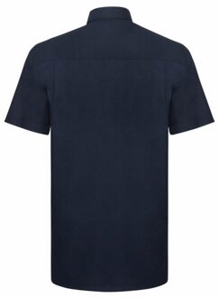 Russell Athletic Russell Collectie Heren Korte Mouw Easy Care Oxford Shirt (Heldere marine) - maat 16 inch Navy/blauw