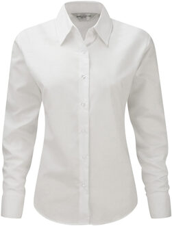 Russell Athletic Russell Collectie Heren Lange Mouw Easy Care Oxford Shirt (Wit) - 18.5 inch