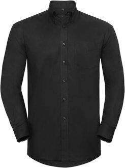 Russell Athletic Russell Collectie Heren Lange Mouw Easy Care Oxford Shirt (Zwart) - 18.5 inch