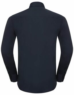 Russell Athletic Russell Collectie Heren Lange Mouw Poly-Katoen Gemakkelijke Verzorging op maat gemaakt Poplin Shirt (Franse marine) - maat XL Navy