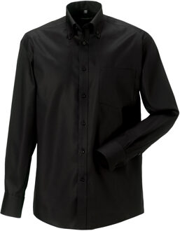 Russell Athletic Russell Collectie Heren Lange Mouw Ultiem Niet-Ijzershirt (Zwart) - 16 inch