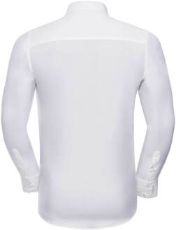 Russell Athletic Russell Collectie Heren Lange Mouwen Gemakkelijk Onderhoud Aangepast Shirt (Wit)
