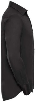 Russell Athletic Russell Collectie Heren Lange Mouwen Gemakkelijk Onderhoud Aangepast Shirt (Zwart) - maat 18 inch