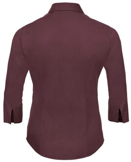 Russell Athletic Russell Collection Dames/Dames Easy-Care 3/4 mouw Formeel Overhemd (Haven) Kastanjebruin - EU 46 / UK 18