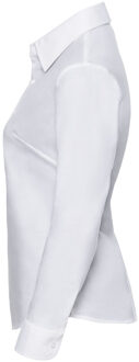 Russell Athletic Russell Collection Dames/Dames Oxford Easy-Care overhemd met lange mouwen (Wit) - XL