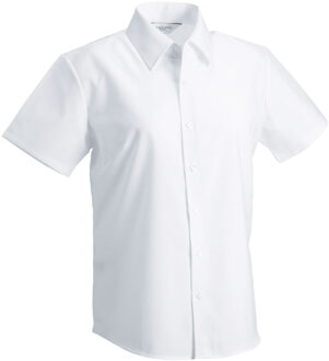 Russell Athletic Russell Collection Dames/Dames Oxford Getailleerde Overhemd Met Korte Mouwen (Wit)