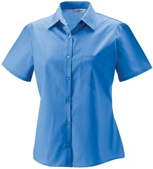 Russell Athletic Russell Collection Dames/Dames Poplin Easy-Care Formeel Overhemd met Korte Mouwen (Bedrijfsblauw) - XS