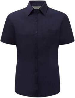 Russell Athletic Russell Collection Dames/Dames Poplin Easy-Care Formeel Overhemd met Korte Mouwen (Franse marine) Navy - 2XL