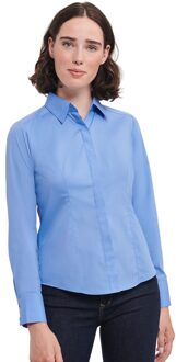 Russell Athletic Russell Collection Dames/Dames Poplin Easy-Care Getailleerd overhemd met lange mouwen (Bedrijfsblauw) - maat