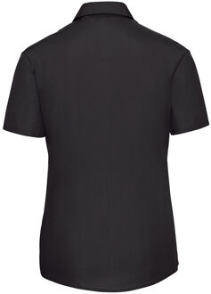 Russell Athletic Russell Collection Dames/Dames Poplin Easy-Care Overhemd met Korte Mouwen (Zwart) - 2XL