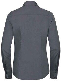 Russell Athletic Russell Collection Dames/Dames Poplin met Lange Mouwen Formeel Overhemd (Konvooi Grijs) Donkergrijs - EU 38 / UK 10