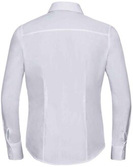 Russell Athletic Russell Collection Dames/Dames Poplin met Lange Mouwen Formeel Overhemd (Wit)