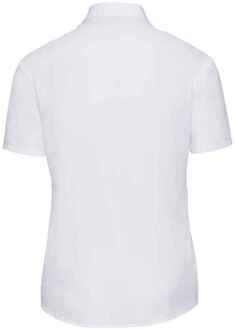 Russell Athletic Russell Collection Dames/Dames Poplin Overhemd met Korte Mouwen (Wit) - 3XL