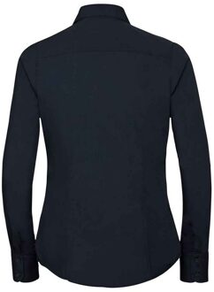 Russell Athletic Russell Collection Dames Polycotton Fitted Langsleeve Shirt (Frans Marineblauw) - maat Navy