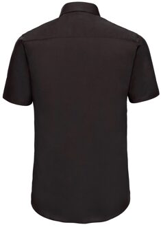 Russell Athletic Russell Collection Heren Easy-Care Fitted Overhemd met korte mouwen (Zwart) - 16 inch