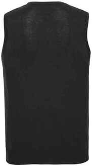 Russell Athletic Russell Collection Heren Gebreid V Hals Mouwloos Sweatshirt (Zwart) - maat XL