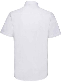 Russell Athletic Russell Collection Heren Getailleerde Formele Overhemd met Korte Mouwen (Wit) - 18.5 inch