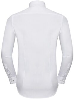 Russell Athletic Russell Collection Heren Lange Mouw Contrast Visgraatshirt (Wit/zilver) - 18.5N