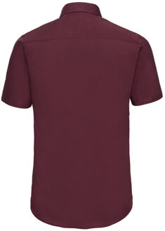 Russell Athletic Russell Collection Heren overhemd met korte mouwen (Haven) Kastanjebruin - L