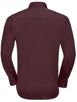 Russell Athletic Russell Collection Heren overhemd met lange mouwen (Haven) Kastanjebruin - 2XL