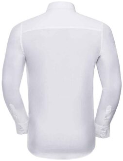 Russell Athletic Russell Collection Heren overhemd met lange mouwen (Wit) - XL