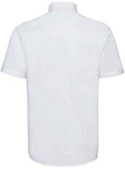 Russell Athletic Russell Collection Heren Oxford Easy-Care Formeel Overhemd met Korte Mouwen (Wit) - 16 inch