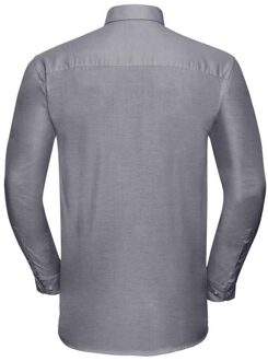 Russell Athletic Russell Collection Heren Oxford Easy-Care Formeel Overhemd Met Lange Mouwen (Zilver) - 18 inch